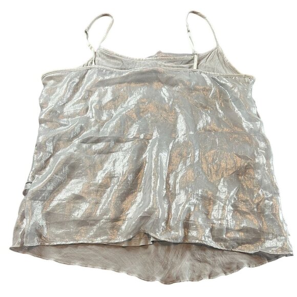 Metallic Silver Tiered Tank Top New York & Company M Fairy Y2K Boho Cute Goth - Picture 5 of 5